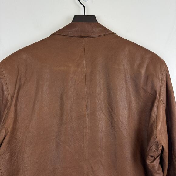 Napoleon Buttery Soft Leather Mens Sportcoat Blazer Jacket Brown - 42 - Picture 8 of 11